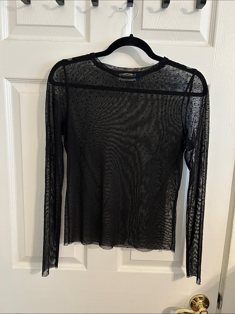Sheer Mesh Black Shirt Top Sz Medium